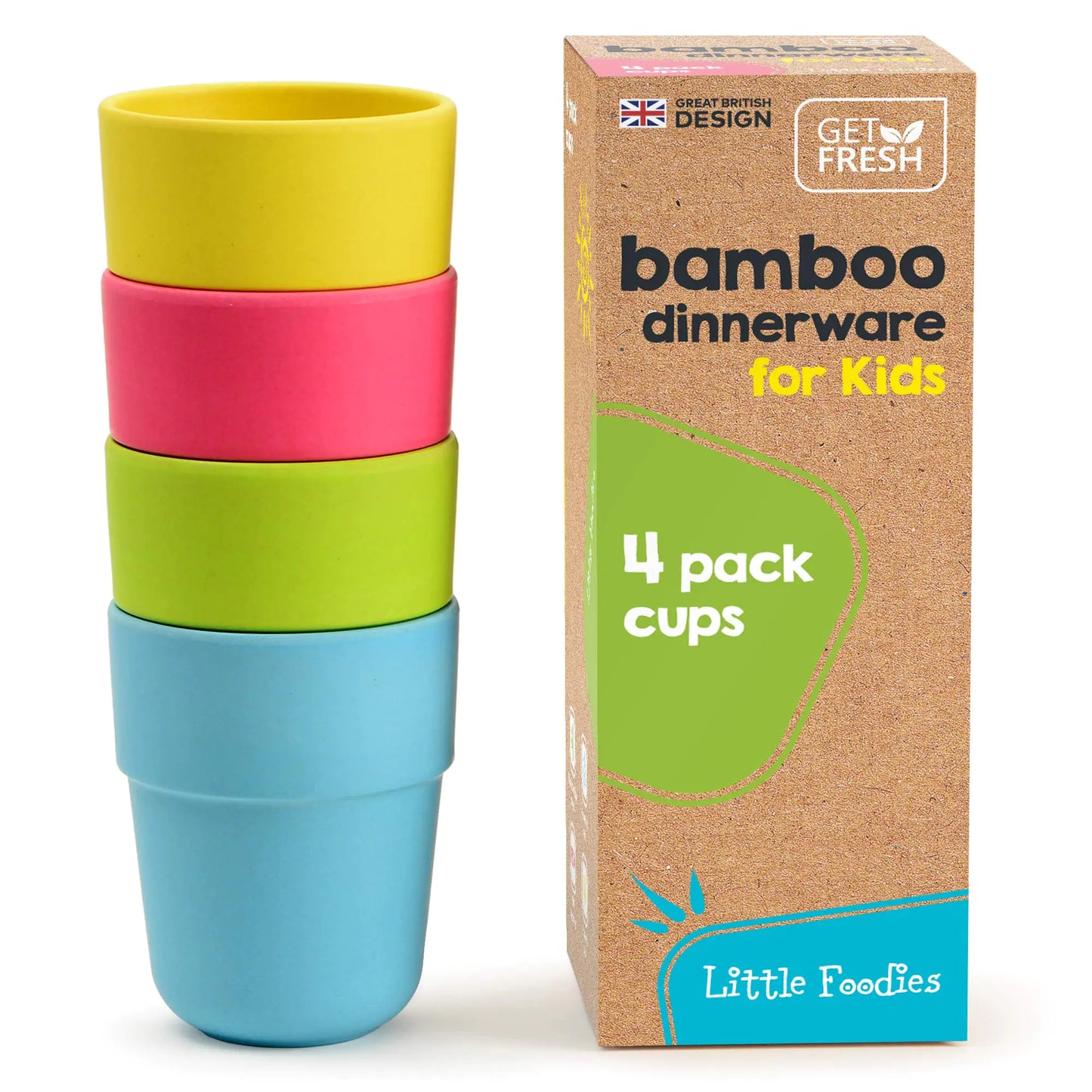 Bamboo Kids Cups 4 Pack Set Stackable