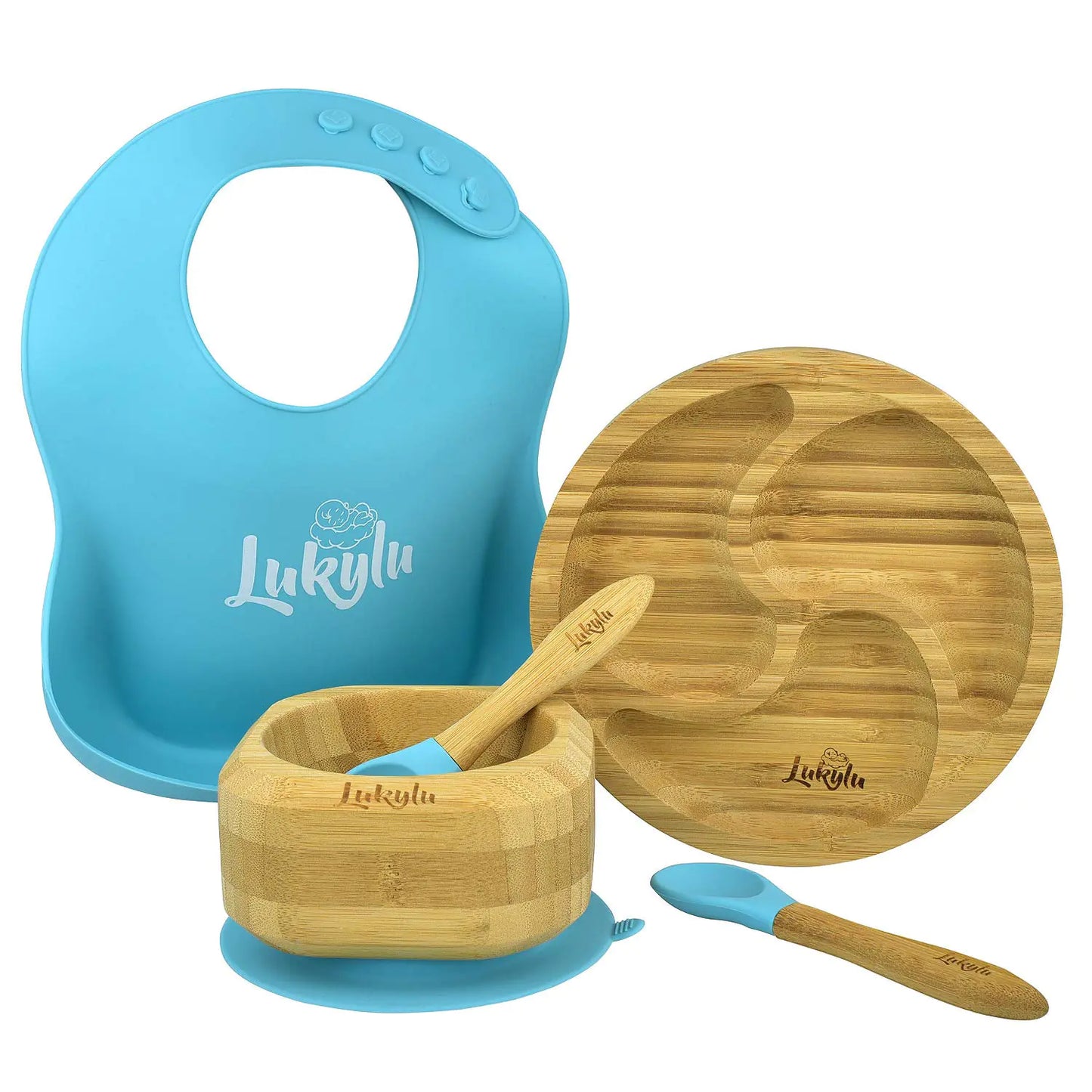 Bamboo Suction Plates for Baby -5pc Set