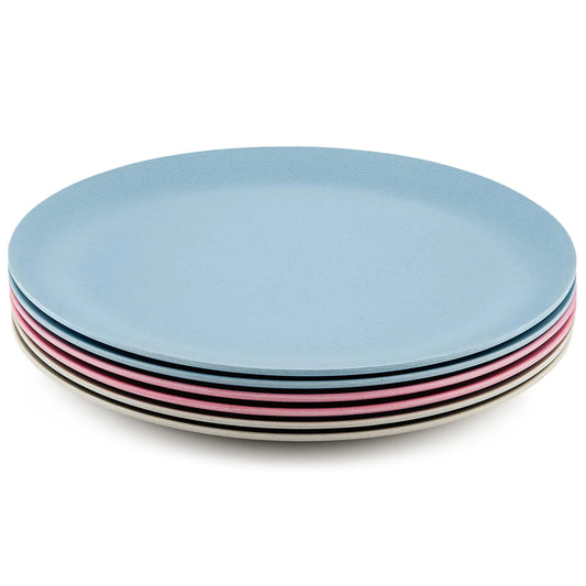8 Inch Bamboo Plates - Set of 6