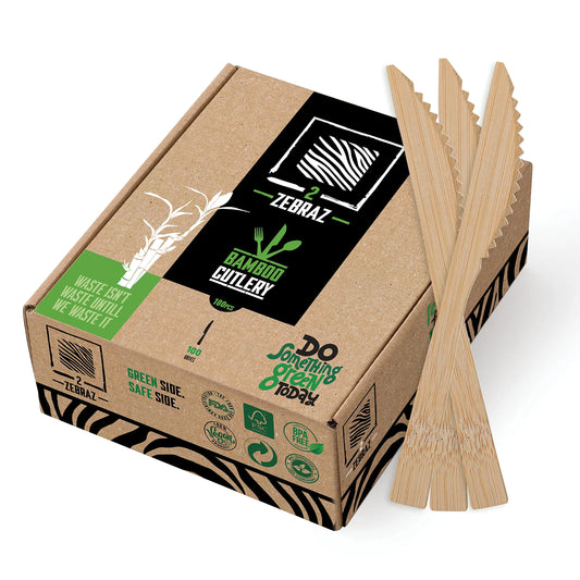 100% Bamboo Cutlery - Disposable Bamboo Utensils