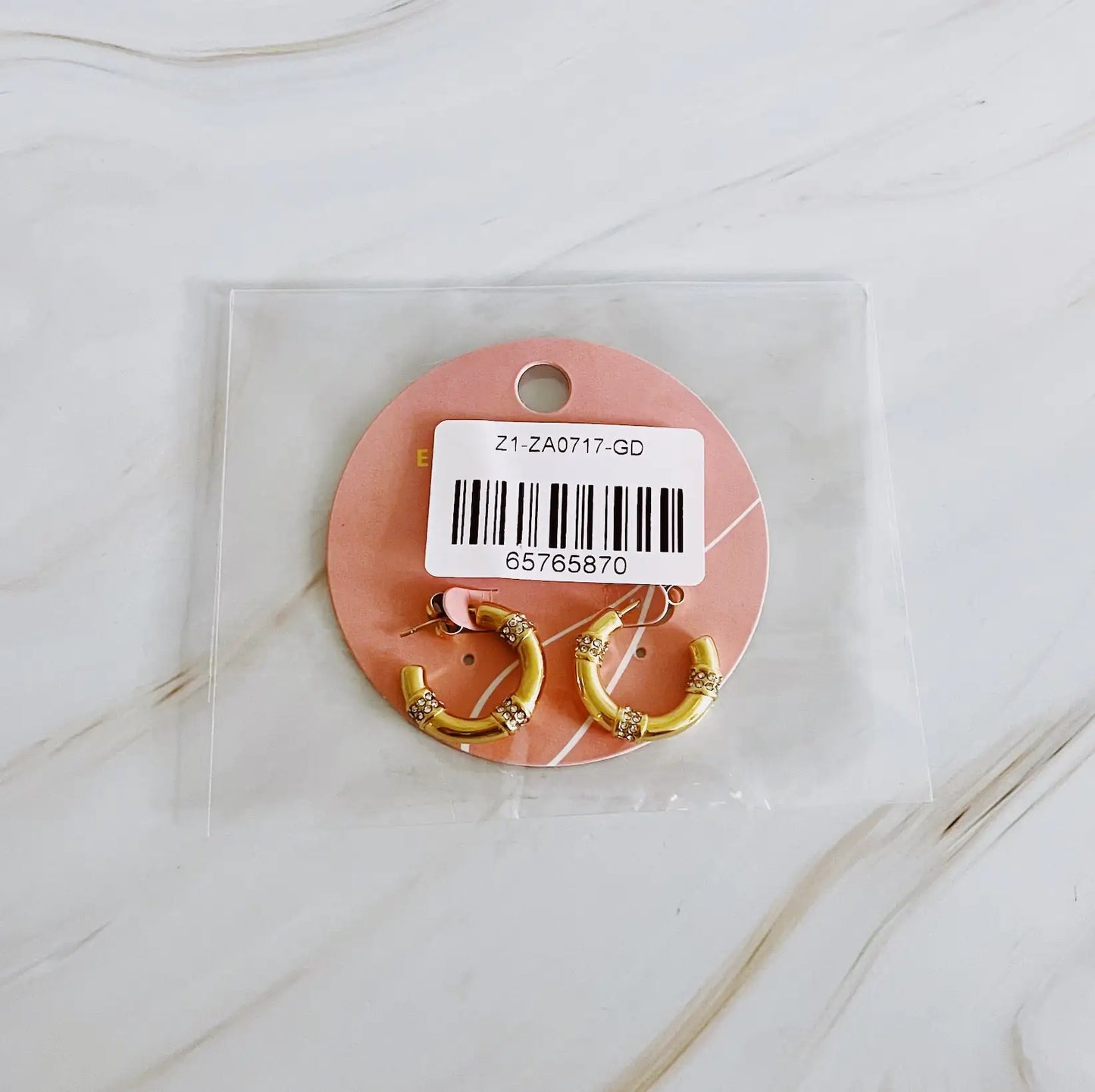Bamboo Sparkle Hoop Earrings