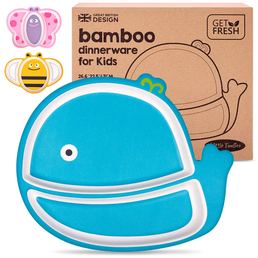 Bamboo Kids Divided Plates – 1pc Cute Whale